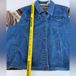 Vintage Faded Glory Denim Brown Fair Isle Sweater Top Jacket Shacket 22/24W XL Blue Photo 8