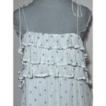Storia  Embroidered Glitter Star Print Ruffle White Mini Dress Size S Whimsical Photo 6