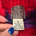 Vintage 1990 IVY Hand Knit Fair Isle Multicolor Knit Sweater Black Photo 5