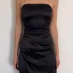 ZARA  Satin Black Mini Dress With Sparkling Straps Photo 3