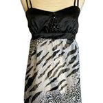 Topia Vintage Y2K Animal Print Baby Doll Sleeveless Top Tunic Large‎ USA B9603 Black Photo 0
