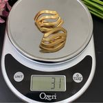 Unique Vintage 80’s Unsigned Gold-tone Sheet Runway Large Clip On Earrings 31g Photo 6