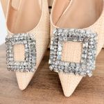 Bibi Lou Anthro Embelished Flat Slingback Shoes US 6 EU 37 W/ Box $190 Leather Tan Size 7 Photo 2