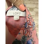 Loft Pink Floral Swing Dress 3/4 Sleeve Lined Embroidered Scalloped Hem Size 8 Photo 3