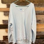 Aerie  NWT Cotton Sweatshirt Baby Blue Lets go Coconuts Lounge sz medium Photo 1