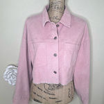 NTM: Mimosa Cropped Raw Hem Trucker Style Pink Corduroy Jacket NWT Size M Size M Photo 0