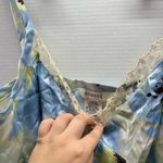 George Y2K Floral Lace Cami Slip Silk Top Blue Size XL Photo 2