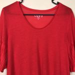 Loft Women's Red Half Pleated Flare Sleeve Shirt Photo 1