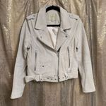 BLANK NYC White Sand Suede Leather Moto Cropped Jacket Used Medium Photo 0