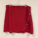 Anthropologie  Maeve Skirt Women's Size Large Red Knit Mini Wrap Classic Photo 0