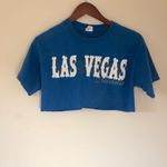 Vintage Las Vegas Crop Top Blue Photo 0