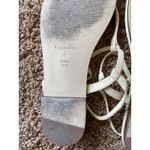 Reformation Ivory Cream Leather T Strap Thong Sandals Adjustable Ankle Strap 6 Photo 4