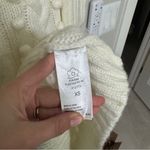 Farm Rio  Chunky Cable Knit Sweater Dress Ivory Size XS Pompoms Photo 3