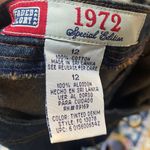 Vintage Y2k Denim Maxi Skirt Lace Up Front Mermaid Hem Cotton Jean Blue 10/12 Photo 6