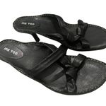 Me Too  Frances Black Leather Strappy Sexy Knot Sandal, Sz 8.5 Photo 6