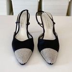 Lord and Taylor Vintage Y2K Starlet Rhinestone Toe Slingback Heels Black Size 6.5 Photo 3