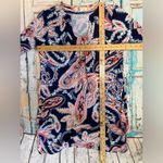 Aryeh  Paisley U-neck 3/4 Ruffle Sleeve Knee Length Dress Women’s Size S Photo 6