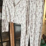 Wildfox  Pajamas Set Llamas Boxy Long Sleeve top shirt pants button down cropped Photo 0