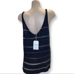 Junior Collection Black Shimmery Size 12 Sleeveless Knitted Cover Up Top. New Photo 2