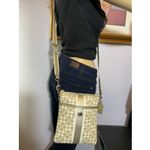 Coach  Chelsea‎ Heritage Stripe Tan Gold Crossbody Purse Bag Photo 3