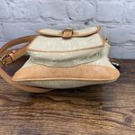 Dooney & Bourke  Monogram Canvas Leather Pale Yellow Letter Carrier Crossbody Bag Photo 4