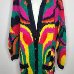 Classiques Entier Vintage Classiques Mohair Acrylic Fuzzy Colorful Cardigan Sweater 80s Size XL Photo 0