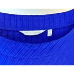 Soft Surroundings Cobalt Blue Boat Neck Top Diagonal Raised Stripes - Size L Photo 2