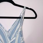 American Eagle Light Blue & White Striped Open Back Romper Photo 8