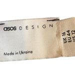 ASOS  Black Plunging V-Neck Faux Tie Front Fit & Flare Dress Women Sz 12 Photo 5