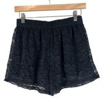 Hollister Shorts Womens S Black Floral Lace High Rise Boho Y2K Coquette Indie Photo 1