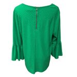 W5  by Anthropologie Textured Swiss Dot 3/4 Bell Sleeve Back Zip Blouse Size XL Photo 4