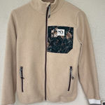 Kari Traa Rothe Fleece Jacket Womens Size XS Printed Oat Full Zip Midlayer Thick Tan Photo 0