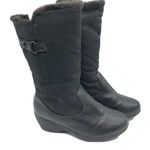 Khombu Womens Snowflake2 Winter Boots Faux Fur Lined Wedge Heel Zipper Black 8 Photo 0