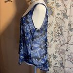 Patterson J. Kincaid Sheer Feather Design Tank Blue Size XS Photo 4