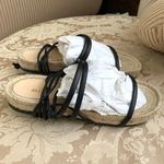 ALOHAS Rayna Leather Strappy Tie Espadrille Sandals in Black Size 6.5 Photo 4