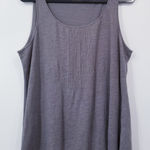 Eileen Fisher 100% Linen Gray Pintuck Blouse Sleeveless Photo 0