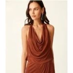 Savannah Morrow NWT  Lima Top in Paprika Brown Backless Draped Halter XL Photo 1