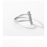 Boutique Women's Bezel‎ Set Simulated Diamond Platinum Plated S925 Rhodium Ring, Size 5 Photo 3