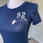 Abercrombie & Fitch 92 Navy Fitted Baby Tee Junior’s Size Small Y2K Preppy Top Photo 1