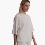 Varley  Alden Short Sleeve Sweatshirt – Cream / Doublesoft Fabric – Size M Photo 7