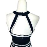 Guess  Los Angeles USA Halter Striped Mini Dress Size 6 Open Back Black White Photo 2
