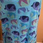 Fresh Produce  Blue Fish Print‎ Sleeveless Dress / Cotton Swim Cover Up Size M Photo 4
