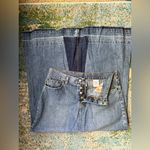 Lucky Brand Vintage 2001 distressed contrast button fly denim maxi skirt, size 8 Photo 12