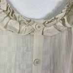 Kori  America Ivory Textured Ruffled Button Accent Tank Top Photo 2