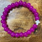 Handmade Elderberry Beaded Cross Bracelet NWT Purple Photo 0