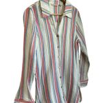 Soft Surroundings Soft Surrounding Senna Gauze Tunic Button Down Striped Blouse Size M Photo 1