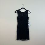 Adrianna Papell | Black Lace Beaded Sleeveless Dress Size 4 Women's NWT Photo 1
