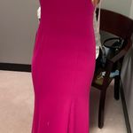 Betsy and Adam Bow-Back Hot Pink Evening Gown Photo 2