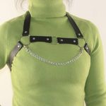 Black Harness Belt Overbust Chain O Rings New Photo 3