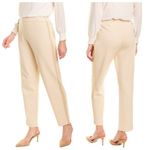 St. John ππ Houndstooth Jacquard Wool-Blend Knit Slim Crop Pants Camel & Ecru L Photo 1